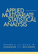Copertina  Applied multivariate statistical analysis