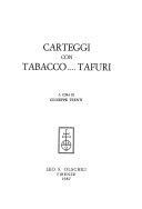Copertina  Carteggi con Tabacco....Tafuri