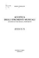 Copertina  Acustica degli strumenti musicali = Acoustics of the musicals instruments : Bibliografia 1840-1990 = Bibliography 1840-1990