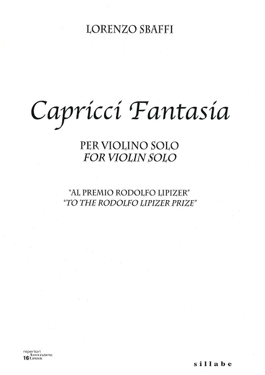 Copertina  Capricci fantasia : per violino solo = for violin solo [Partitura]