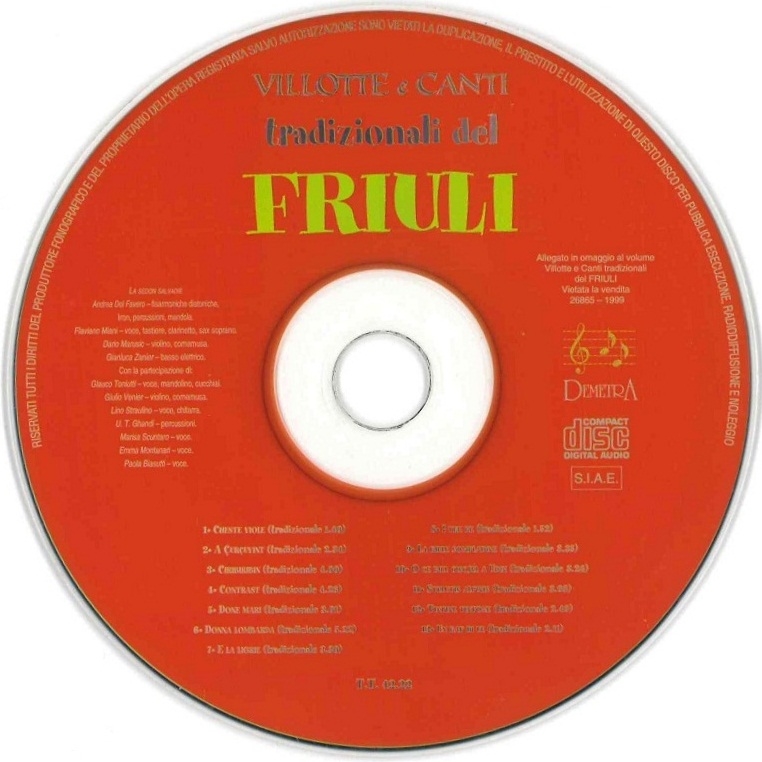 Copertina  Villotte e canti tradizionali del Friuli [Audioregistrazione]