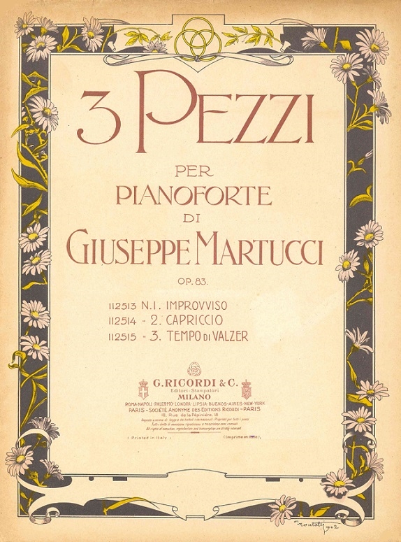 Copertina  3 pezzi per pianoforte : op. 83