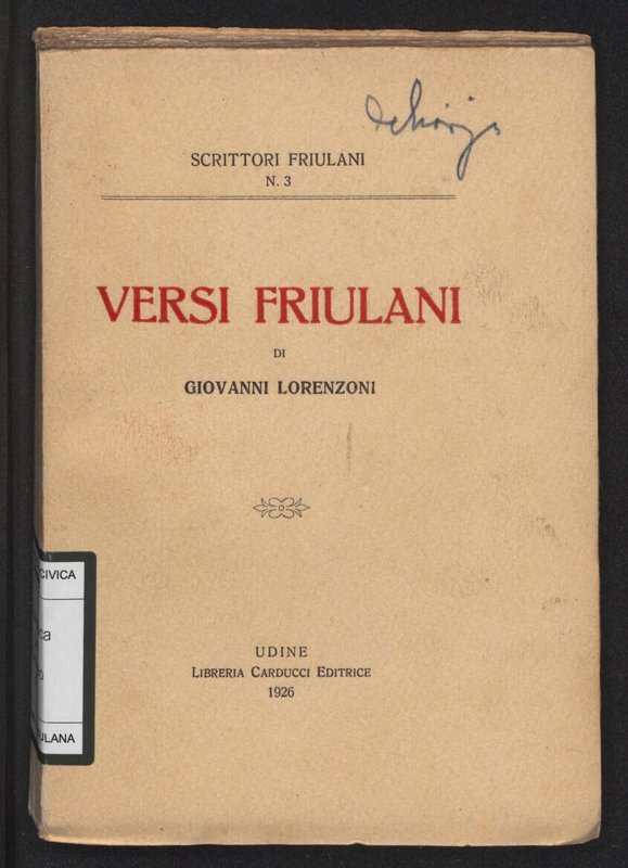 Copertina  Versi friulani