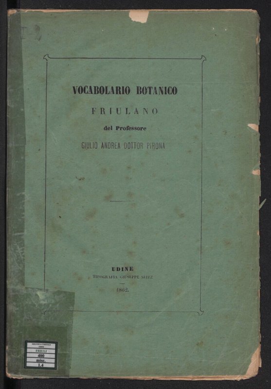 Copertina  Vocabolario botanico friulano
