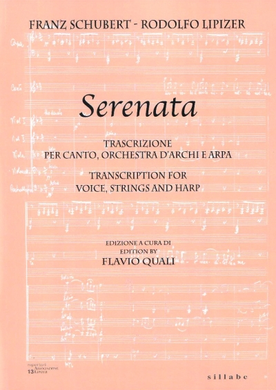 Copertina  Serenata : trascrizione per canto, orchestra d'archi e arpa = transcription for voice, strings and harp